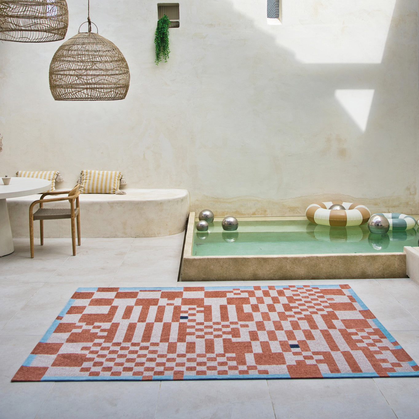 Louis de Poortere Craft Chess Vloerkleed 140 x 200 cm - Nude