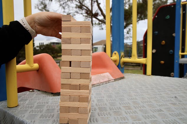 Mini Jenjo Wooden Tumbling Tower 27cm Height