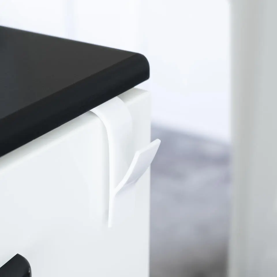 QUVIO Handdoekhouder plastic haakje - set van 4 - Wit