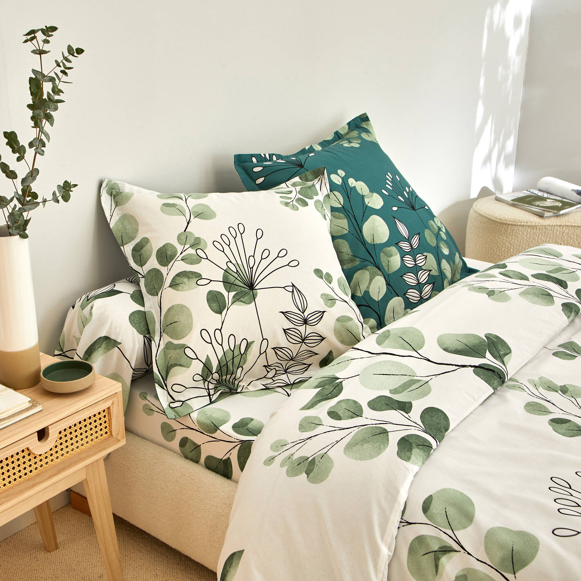 Linge de lit Danae en coton imprimé