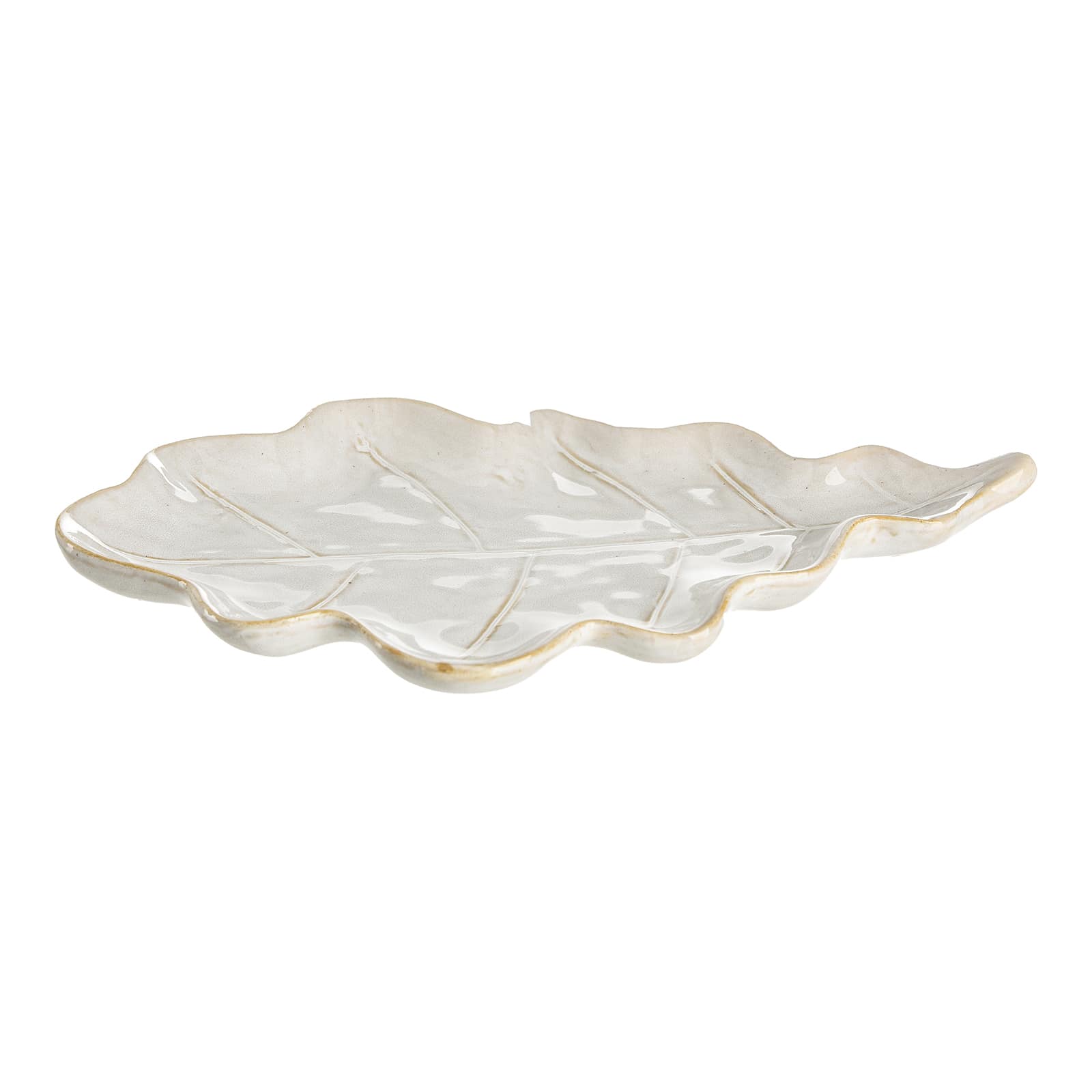 Snackteller Blatt Creme,L 235 x B 140 x H 20 mm