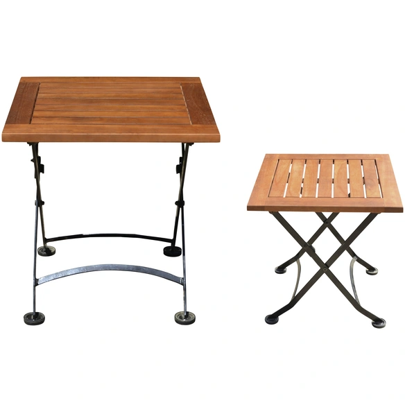 Beistelltisch »Wien«, BxHxT: 45 x 45 x 45 cm, Stahl/EukalyptusHolz