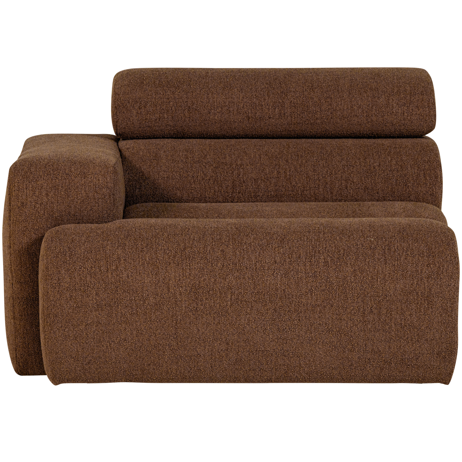 WOOOD 1-zits element bank arm links Novi - Polyester - Mokkabruin - 86x109x113
