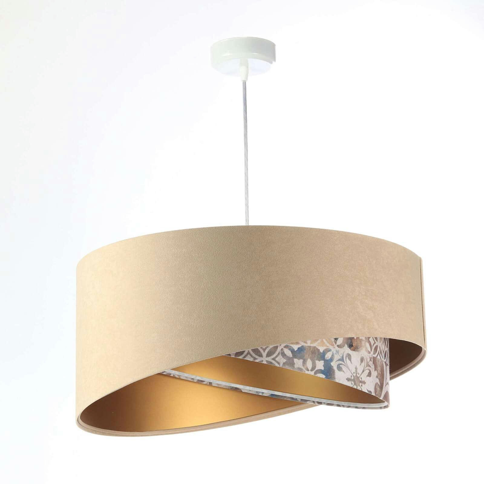 ASYMETRIC - Suspension Tissu Beige 50x50x25 cm