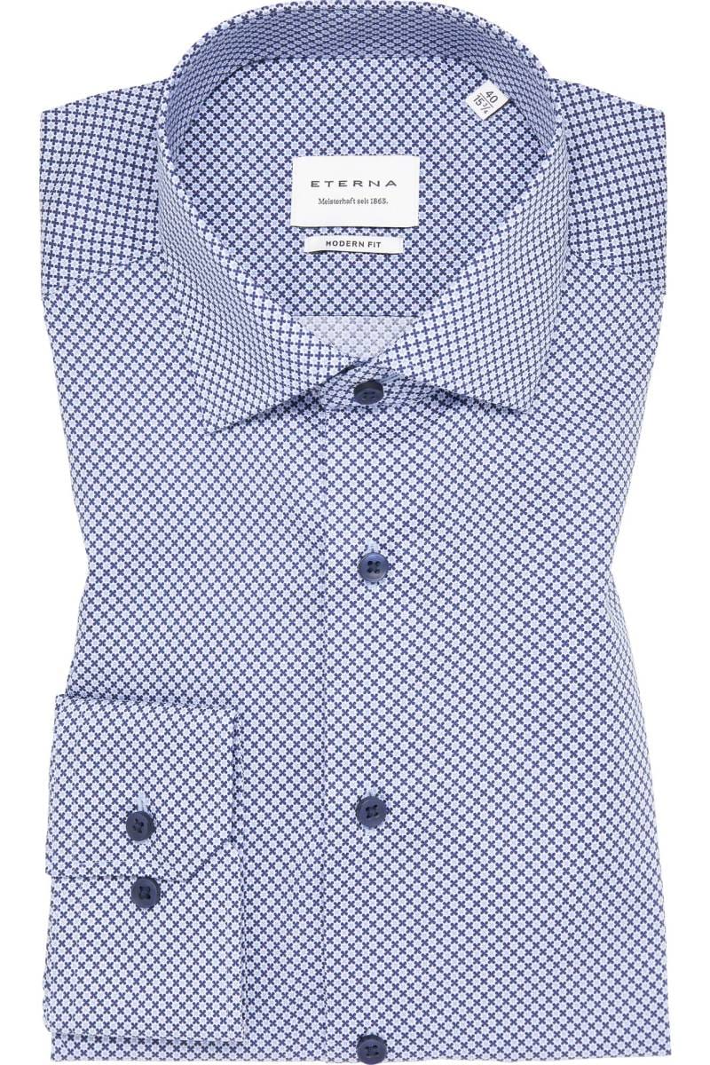 ETERNA Modern Fit Hemd dunkelblau, Bedruckt