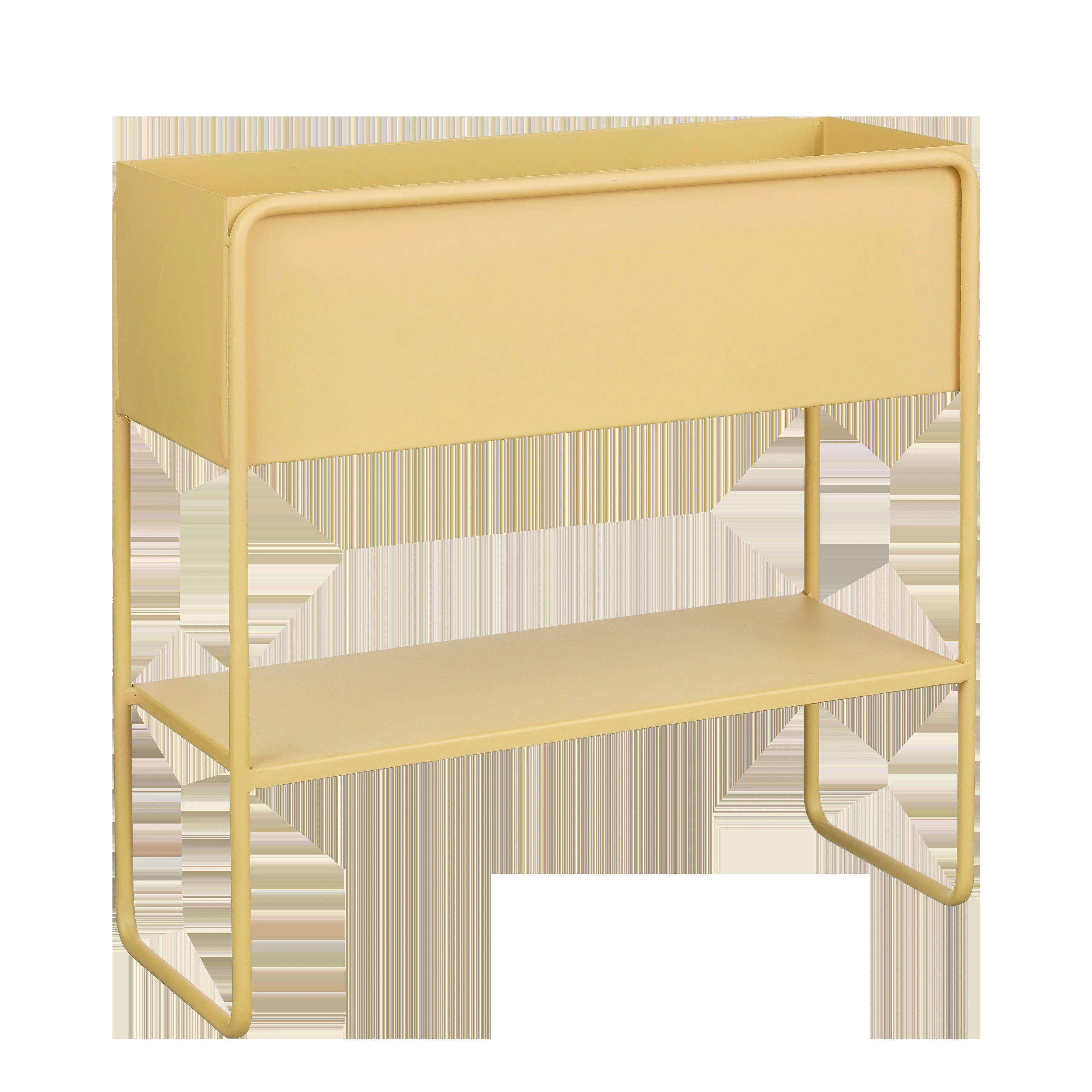 CUBICA - Porte-plante en métal marron clair H44