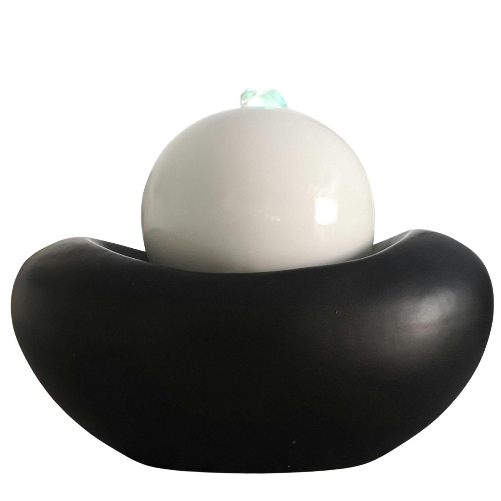 BEYE - Fontaine moderne en céramique noir et blanc avec éclairage Led - H19