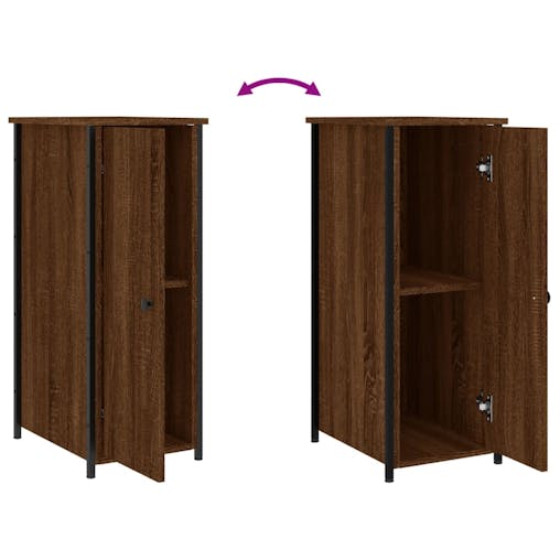 NNEVL Bedside Cabinet Brown Oak 32x42x80 cm Engineered Wood