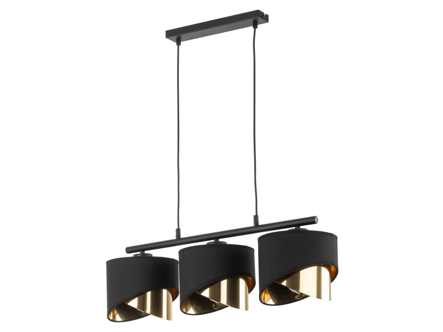 Lampa wisząca Grant 3-punktowa czarno-złota