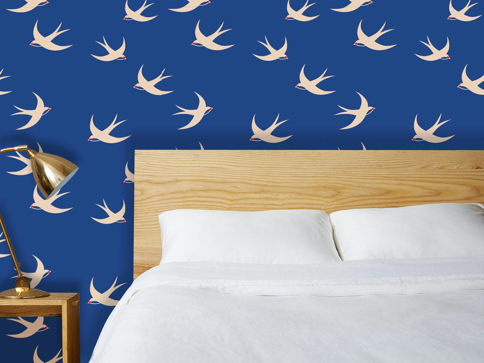 - Papier peint adhésif hirondelle bleu klein 60cmx2m50