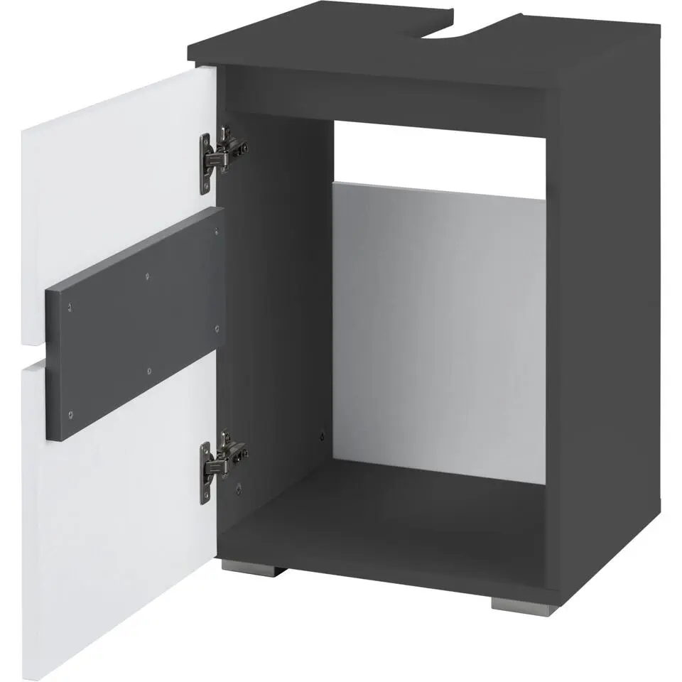 Wisla - Wastafelonderkast met 1 lade in antraciet wit
