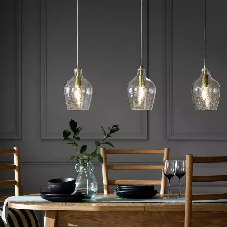 Habitat Abas Bubble Glass 3 Light Bar Light - Satin Nickel