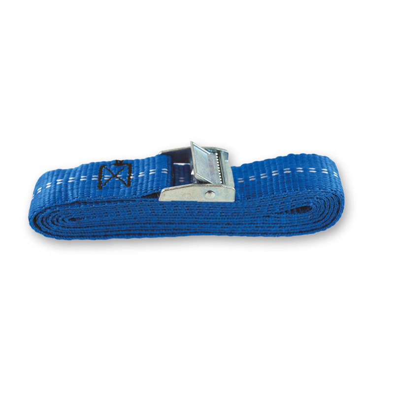 Sangle d'arrimage en polypropylène avec came à griffes bleue 25 mm x 2,5 m CHAPUIS