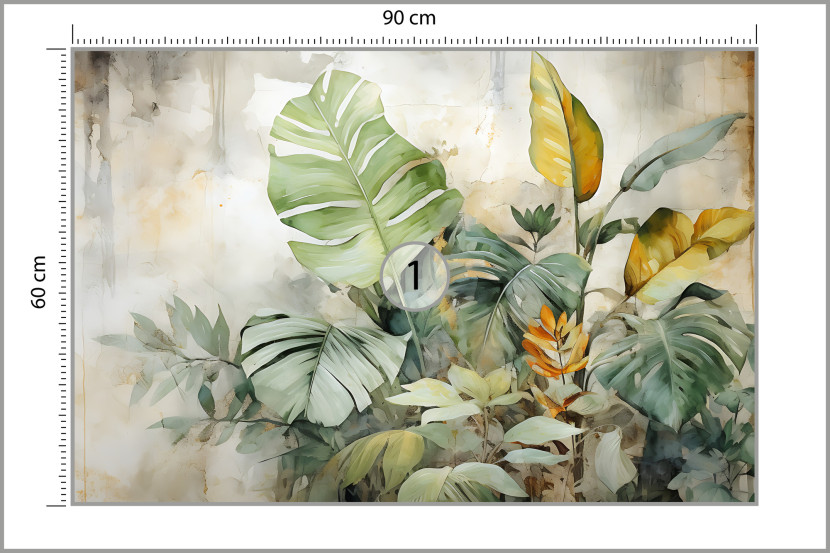 Fototapeta Abstrakcyjne Liście Tropikalne 90x60cm