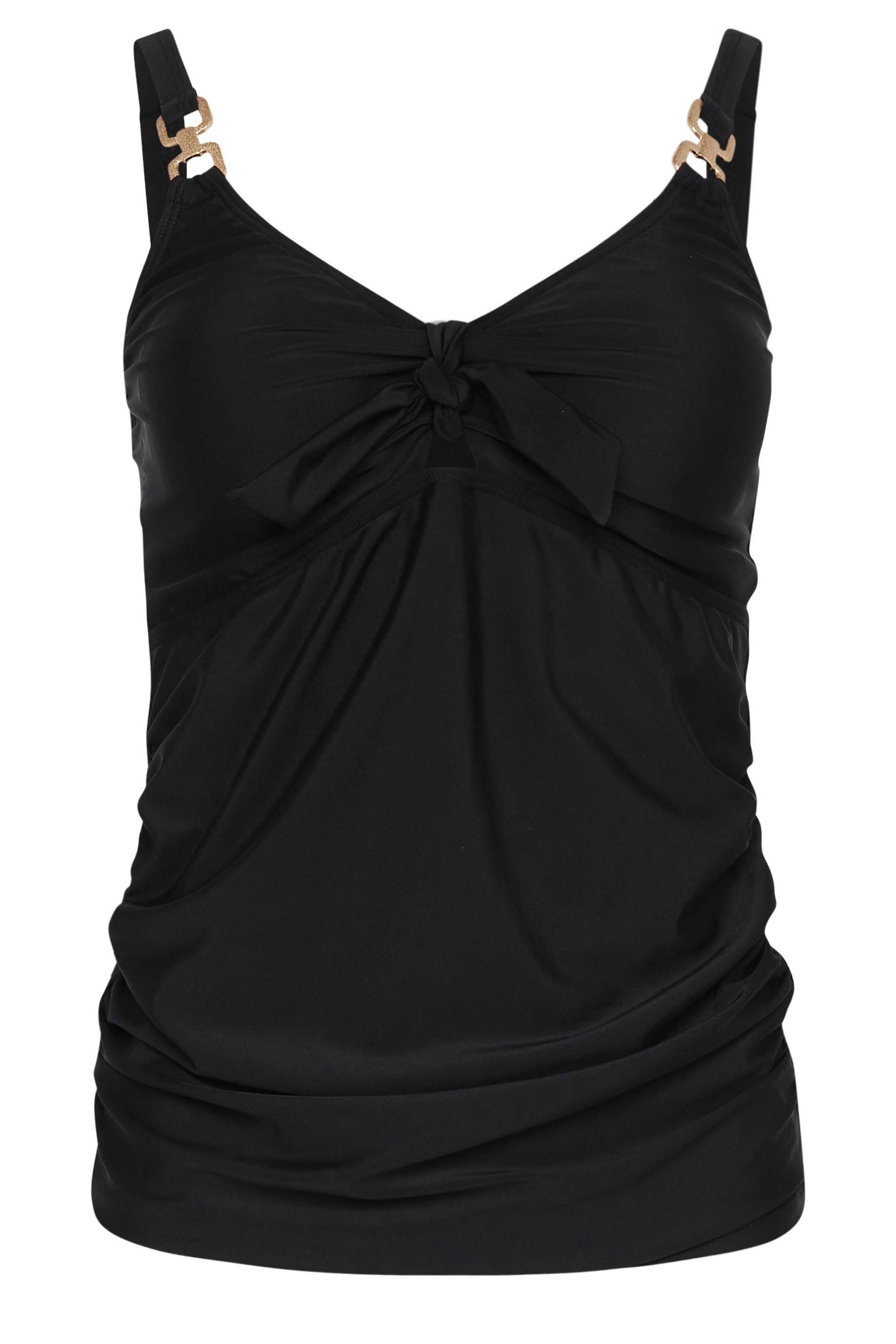 M&Co Knot Front Strap Detail Tankini Top
