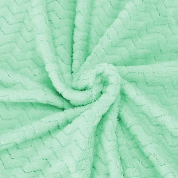 Couverture - SPRINGOS - Zigzag - 130 x 180 cm - Polyester - Vert pastel