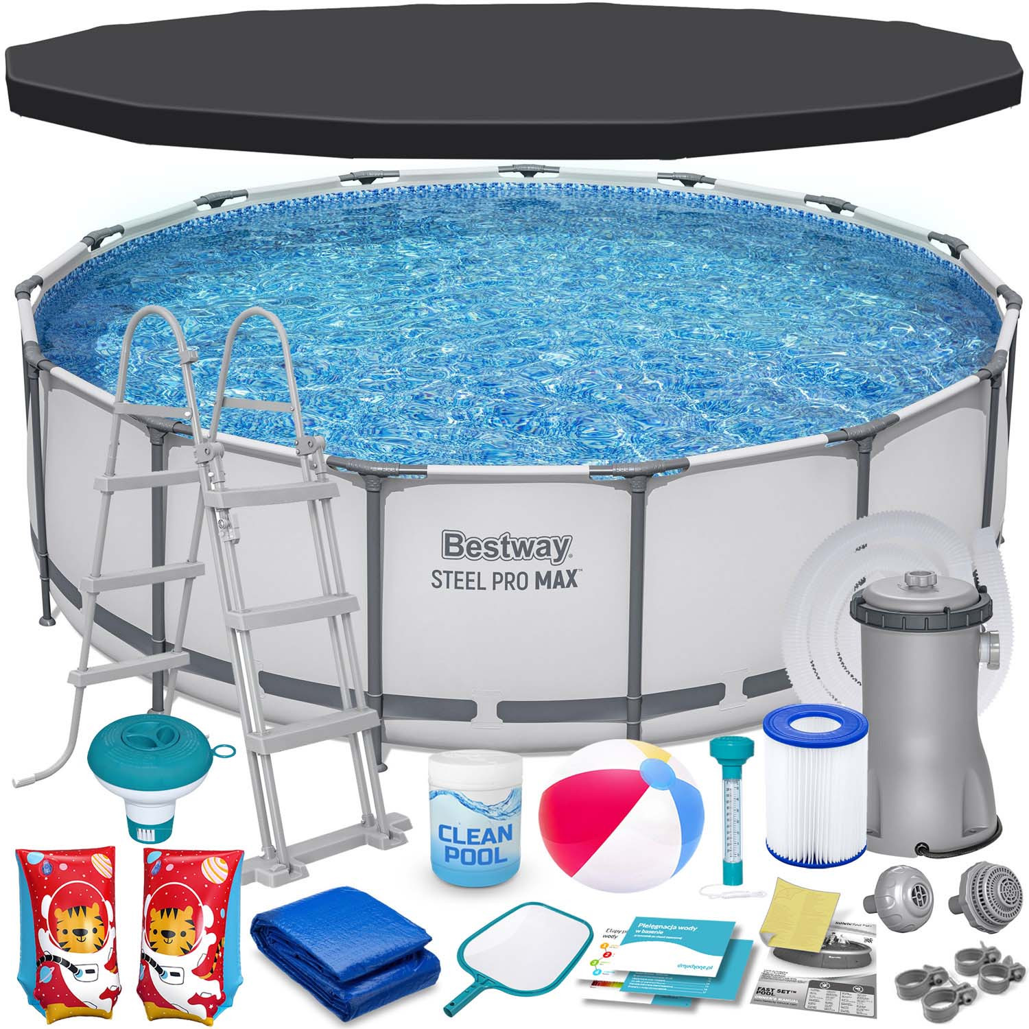 Basen ogrodowy stelażowy Bestway 457x122 cm zestaw 18w1