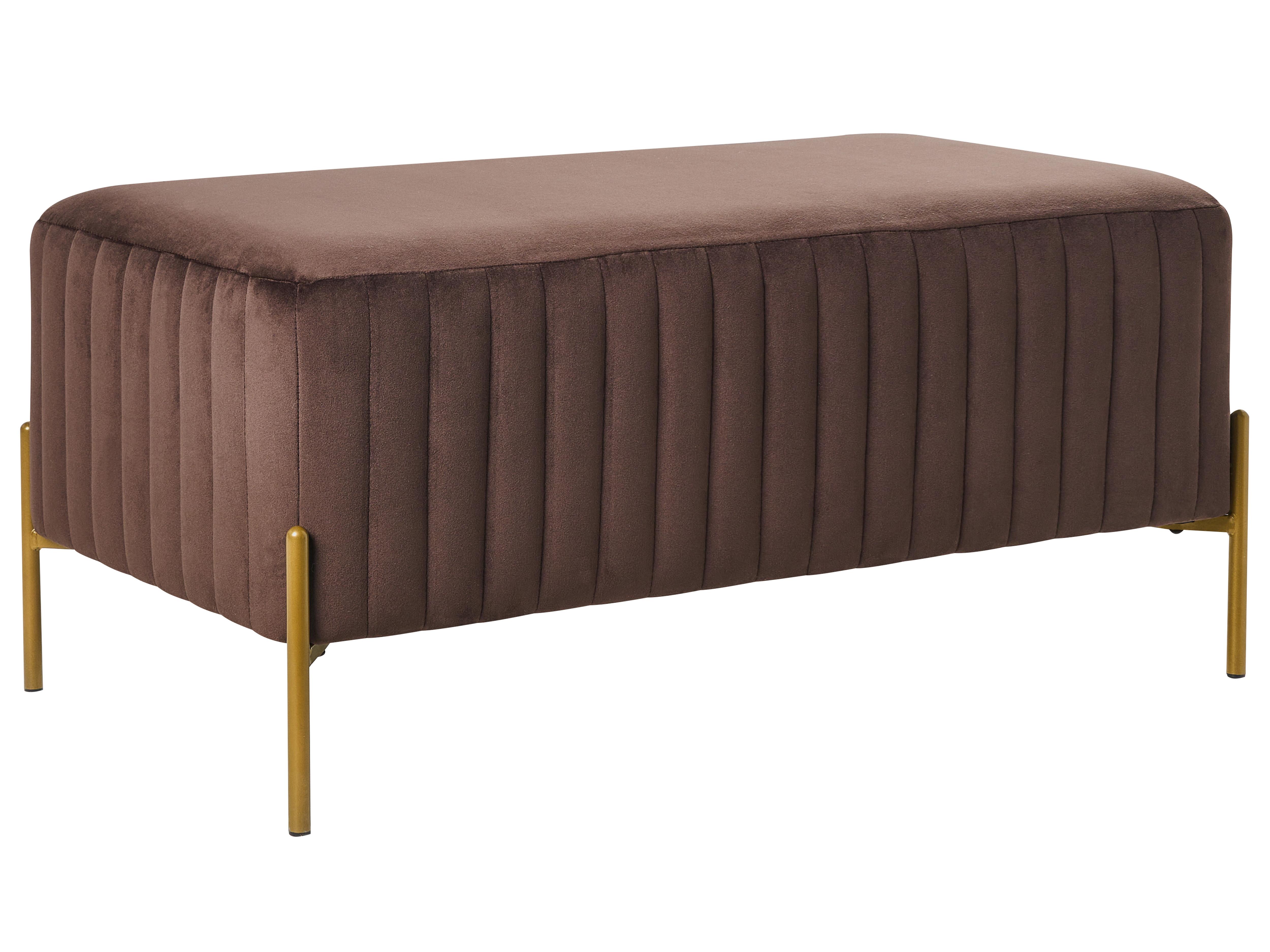 Footstool UTAH Velvet Dark Brown