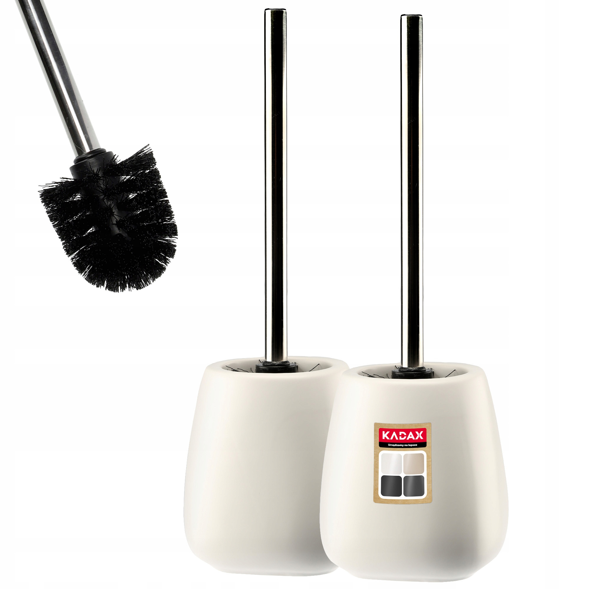 Kadax 2x Szczotka WC Do Toalety Ceramiczna Biała