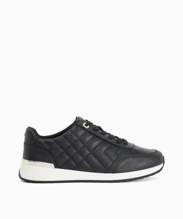 Evelie Black - Quilted Low-Top Trainers