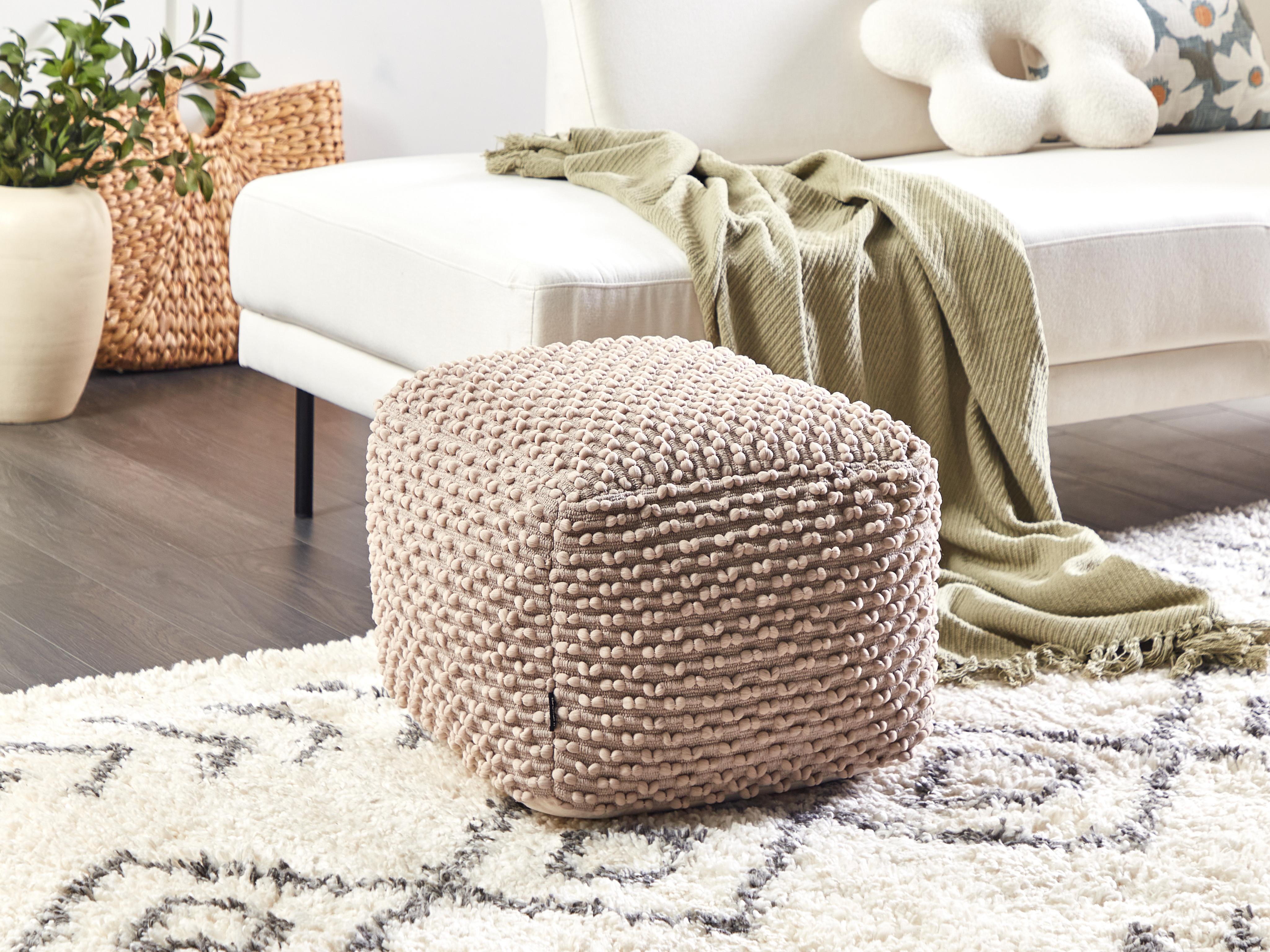 Pouffe KINGRI Cotton Taupe