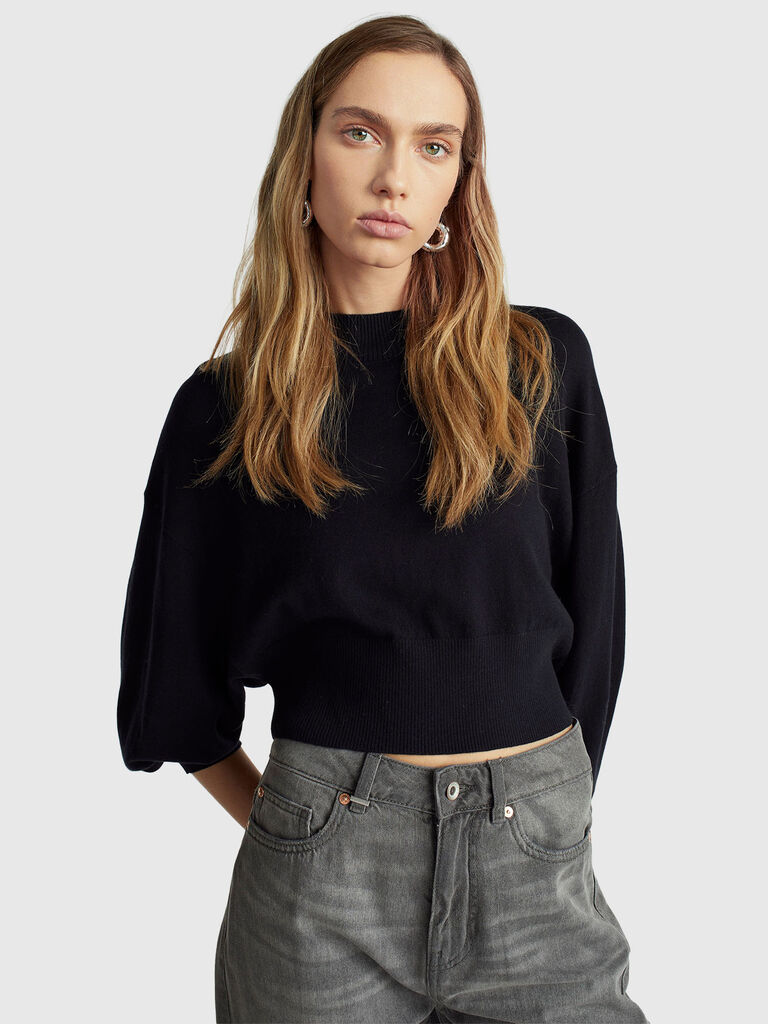 Cropped turtleneck sweater