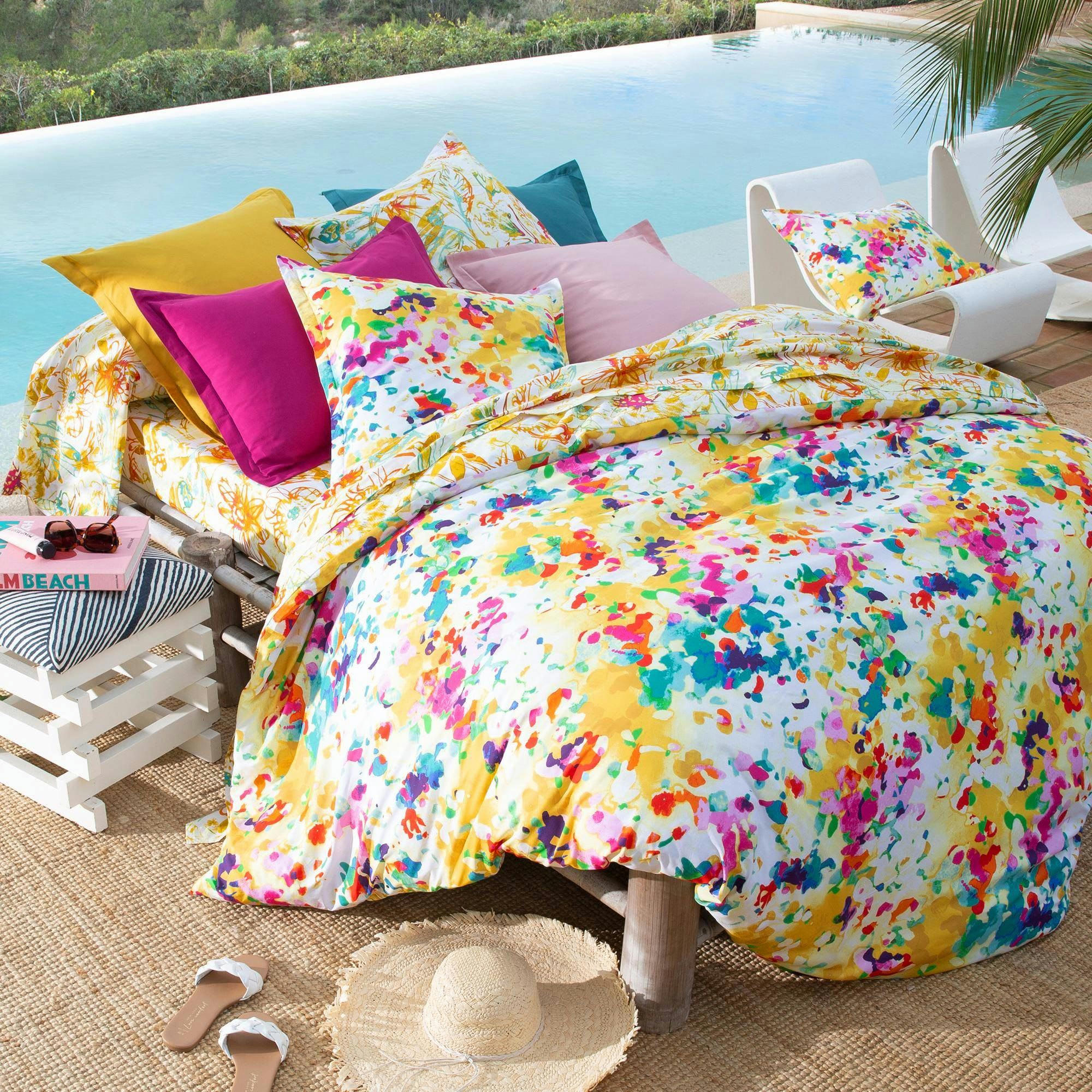 ROMY - Housse de couette 140x200 multicolore en coton