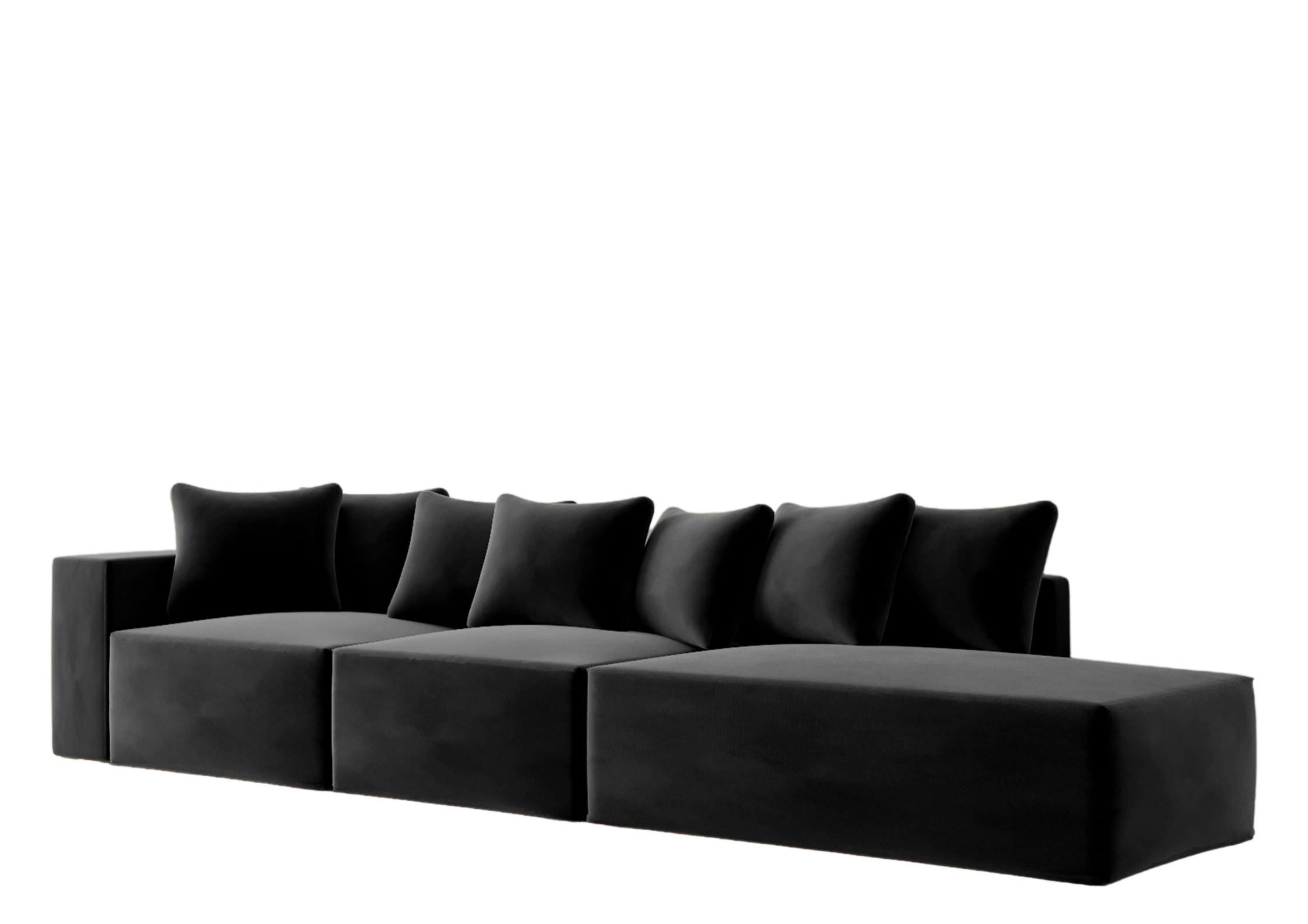 Sofa Modułowa Lewostronna SUGOI Czarna do Salonu Elegancka Nowoczesna