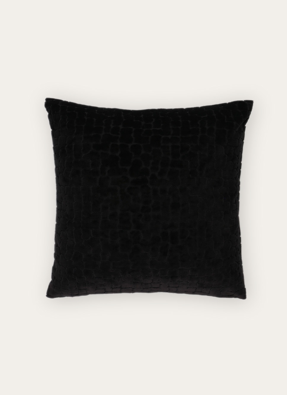 HOUSSE DE COUSSIN VELOURS MOTIFS JACQUARD Noir