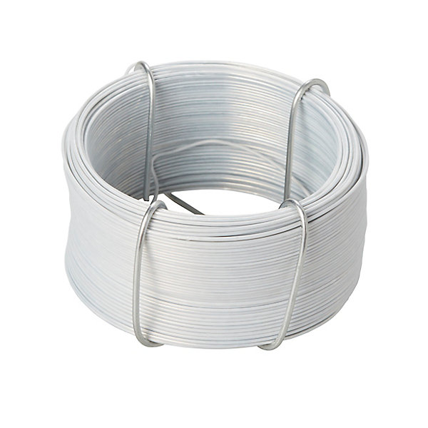 Fil d'acier revêtement PVC Blanc Diall ø0.8 mm, 50 m