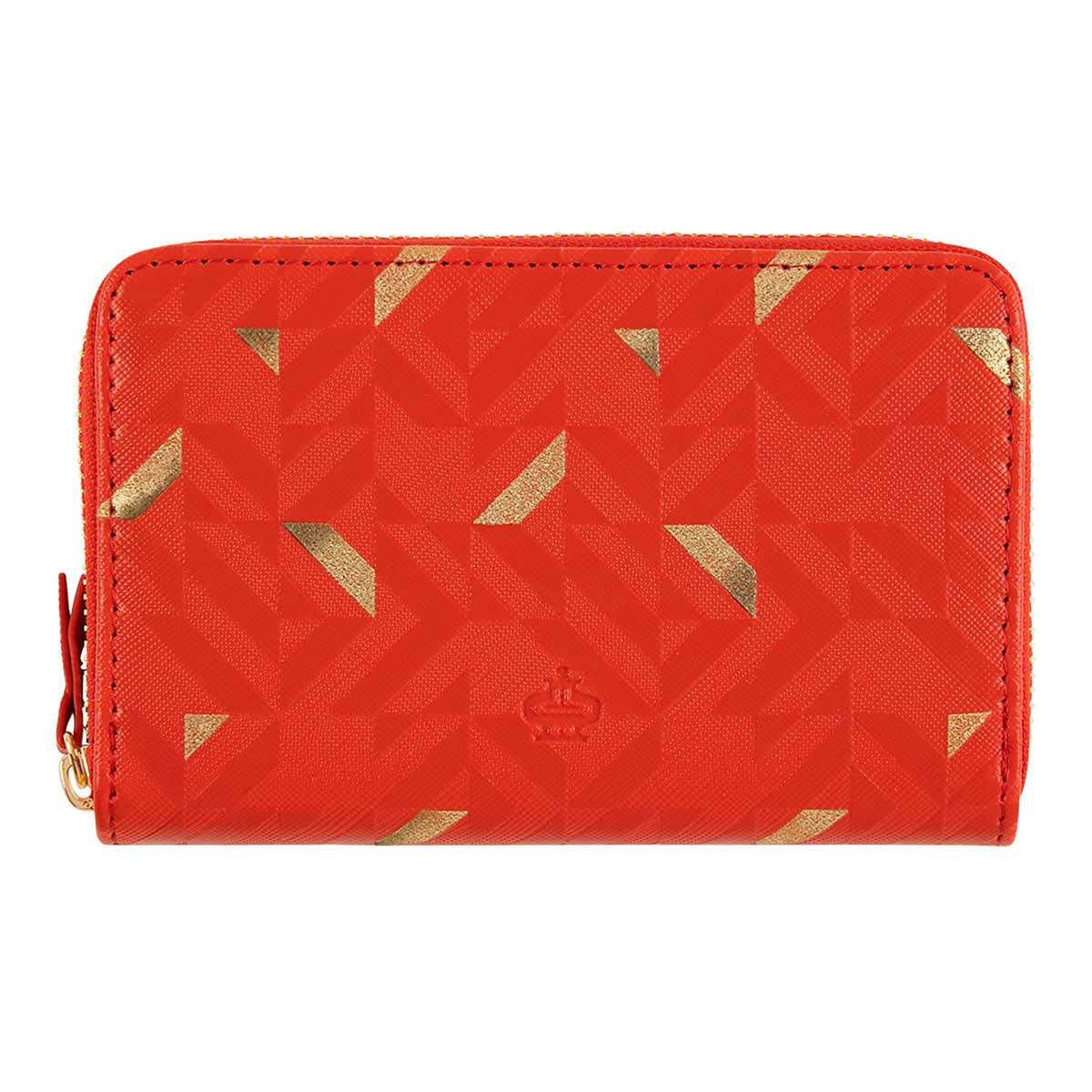 - Portefeuille Femme - Rouge Et Doré