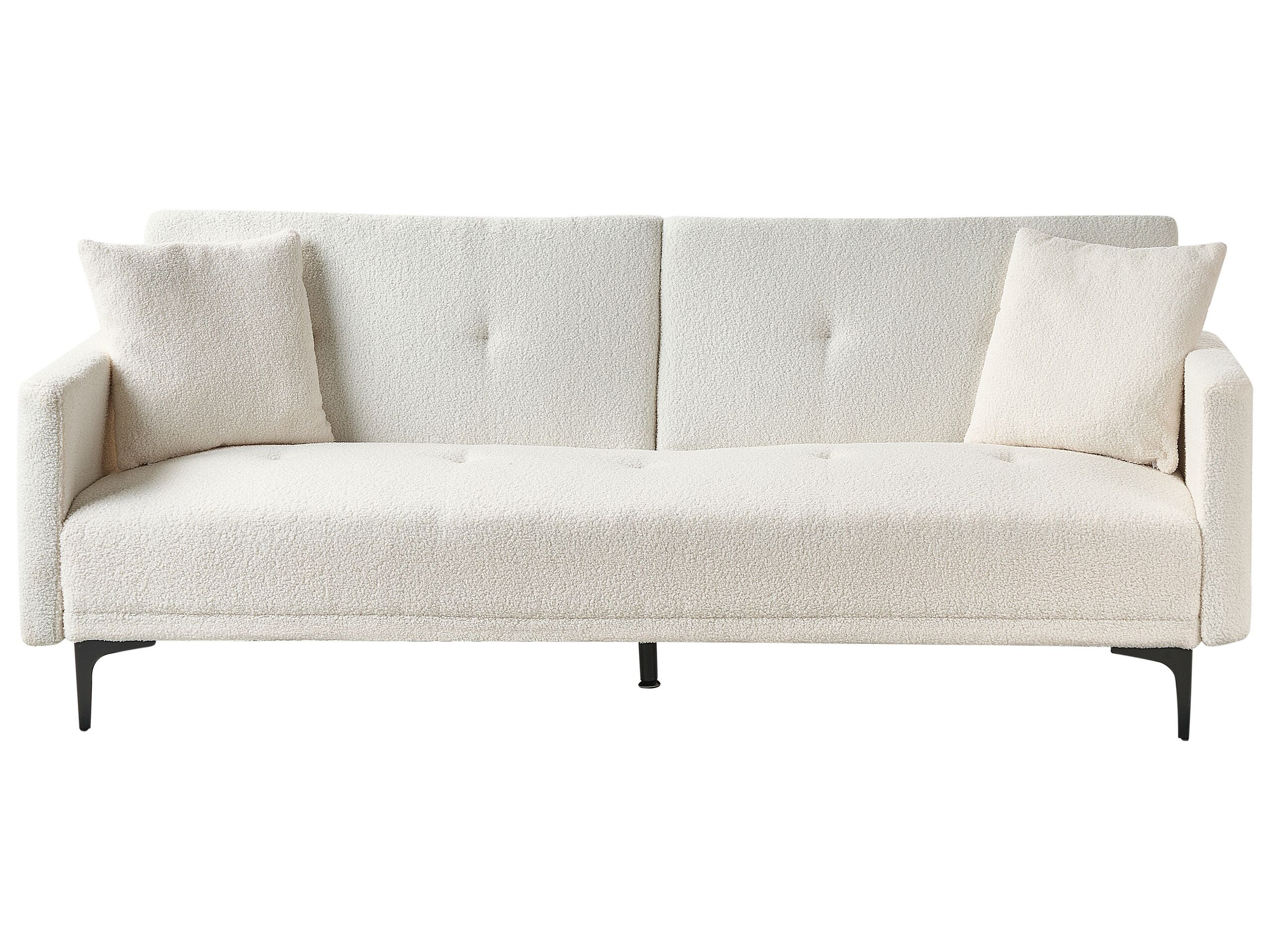 Sofa kanapa funkcja spania złamana biel boucle