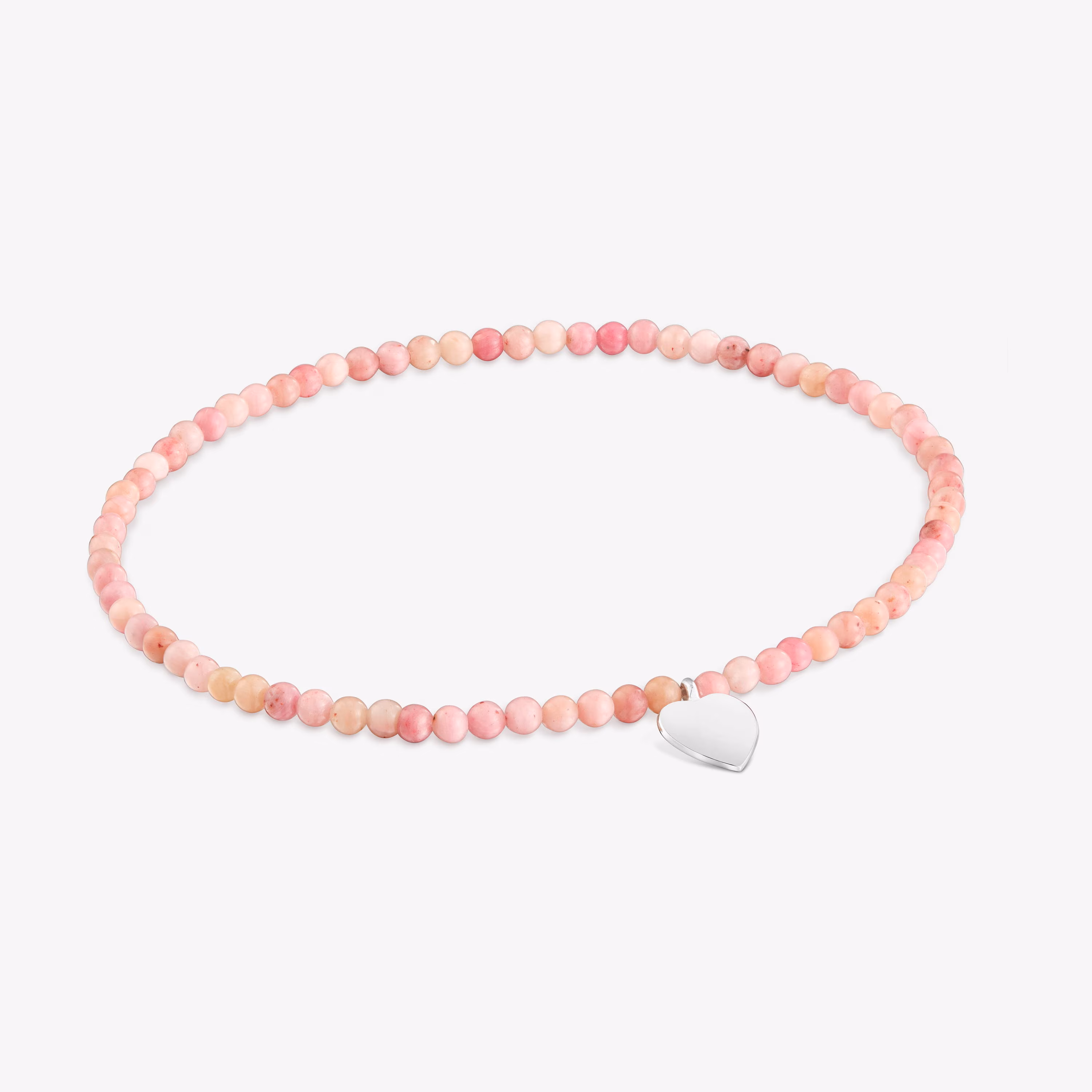 Pulsera elástica con rodonita y corazón de plata TOUS Motivos