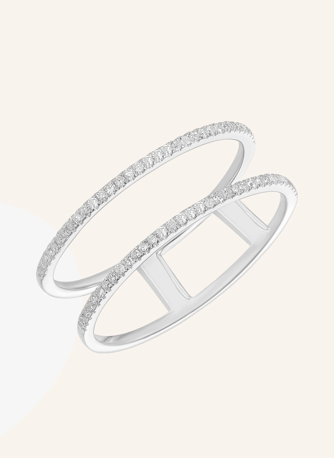 Leaf Ring DOUBLE aus 18 Karat Weißgold mit Diamanten