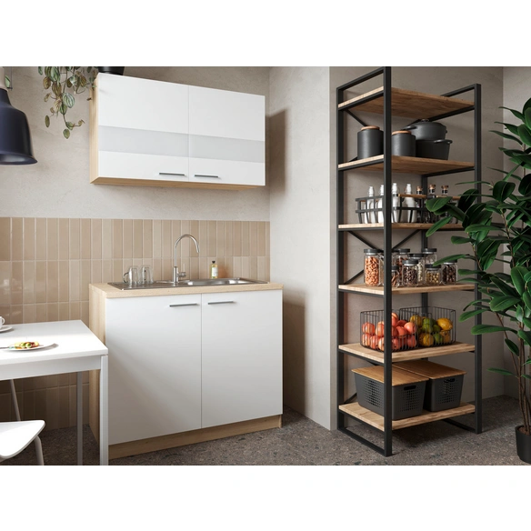 Pantry-Küche »Merle«, BxHxT: 100 x 200 x 200 cm, weiß