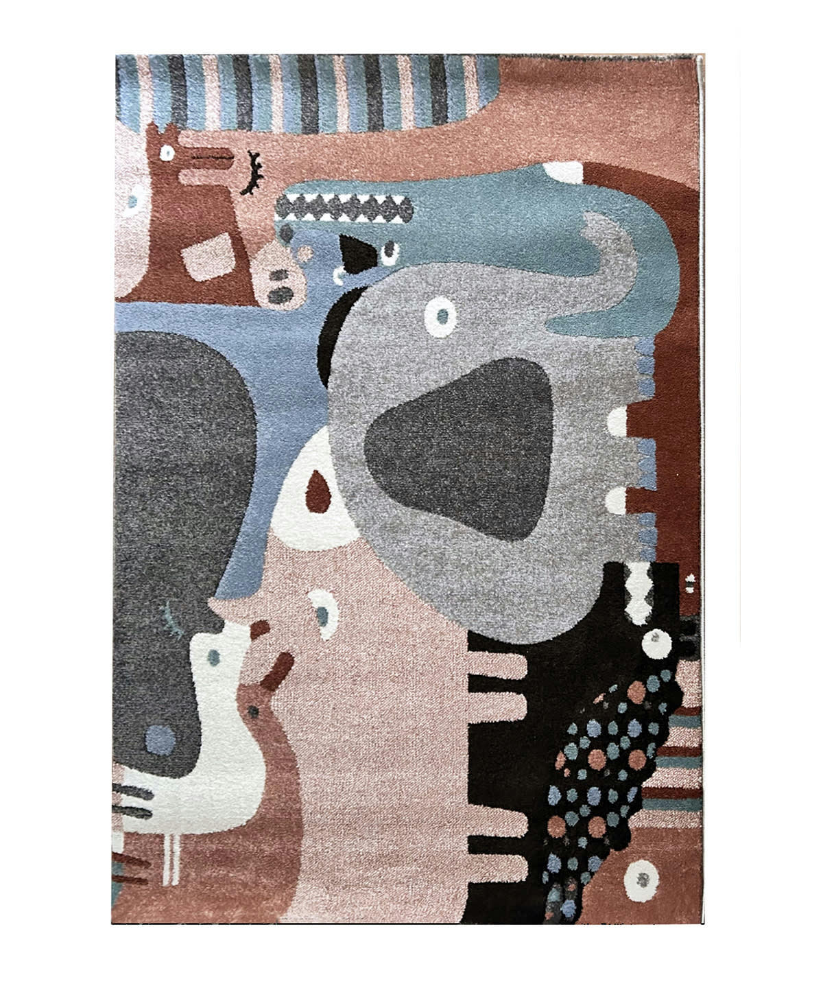 PUZZLE ANIMALS - Tapis enfant ludique animaux de la foret 135x190, OEKO-TEX®