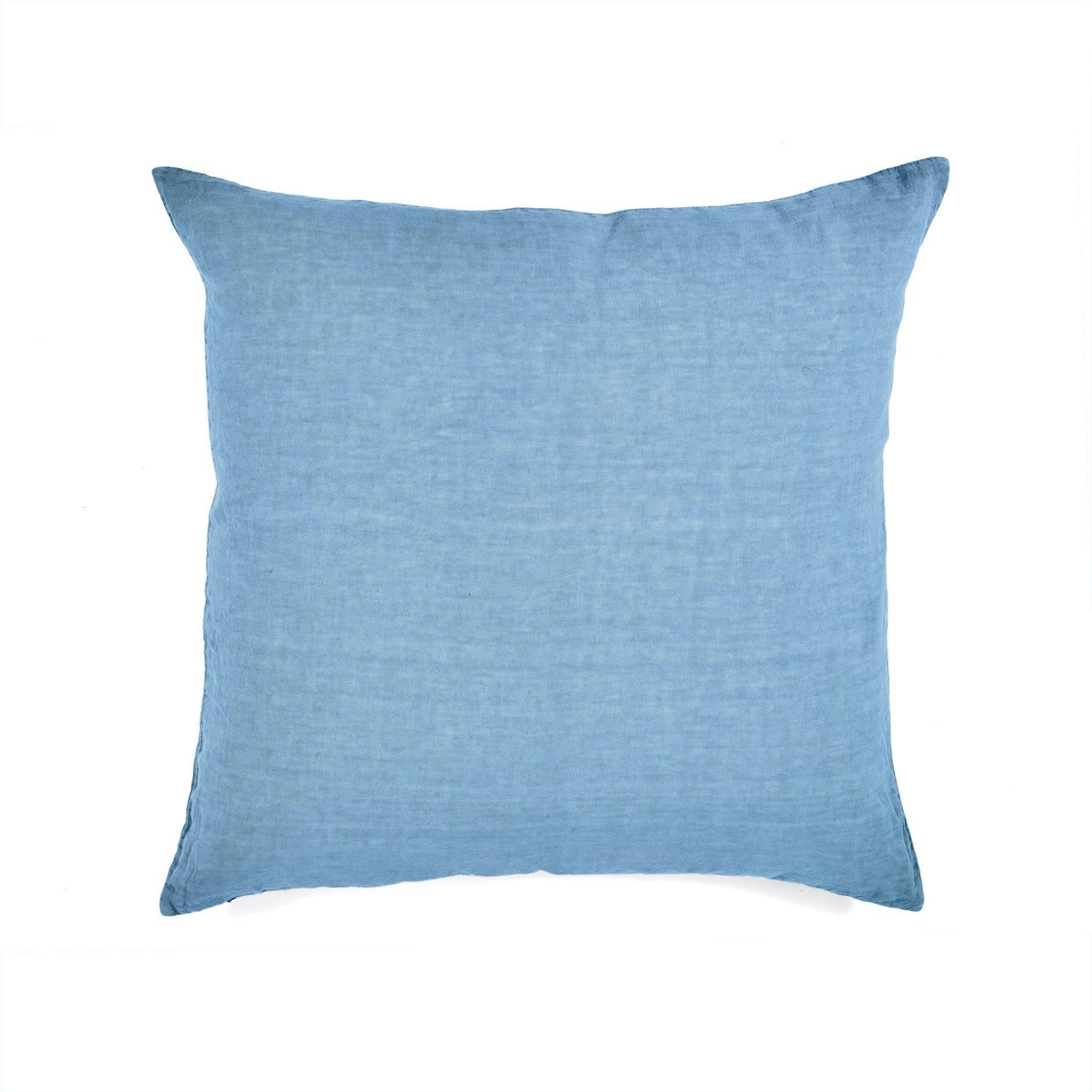 BASES DE LA LITERIE - Taie d'oreiller en lin pur lavé Turquoise 65x65