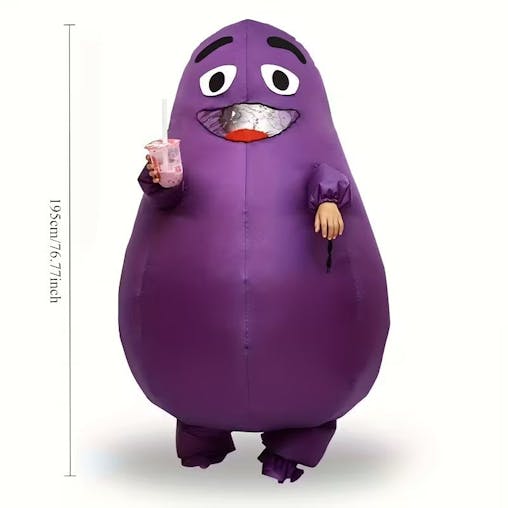 NNETM Cartoon Potato Halloween Costume with Glasses