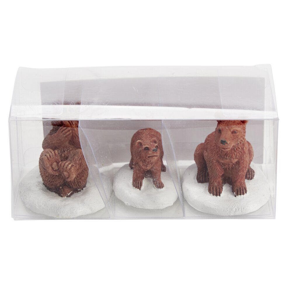 Sujet de No&euml;l famille ours en polyrésine 3 pièces