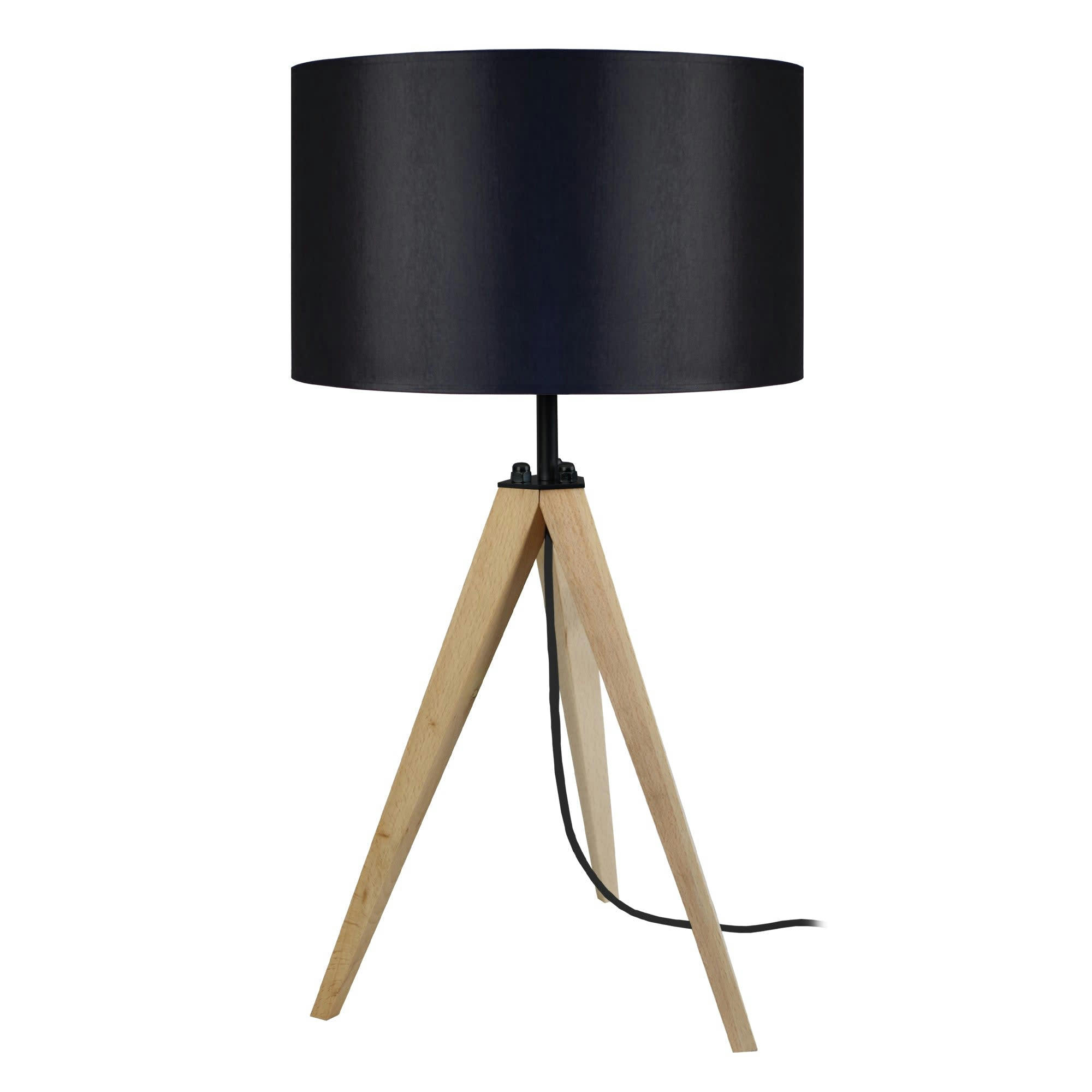 IDUN - Lampe de chevet bois naturel et noir
