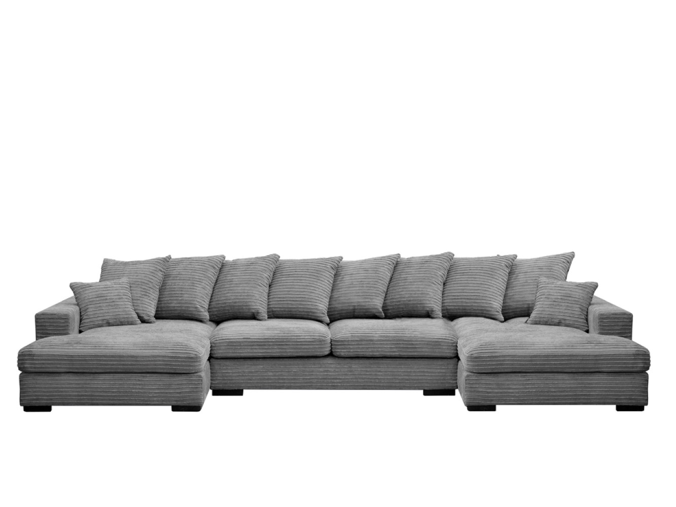 Sofa w kształcie U GABON narożnik, tkanina Zoom, Szary