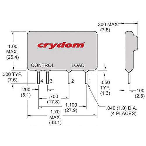 Crydom CXE240D5 relais à semi-conducteurs 5 A, commutation au zéro de tension