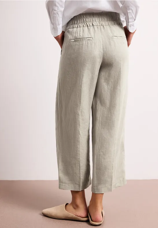 Wide Leg Hose im Loose Fit aus Leinen