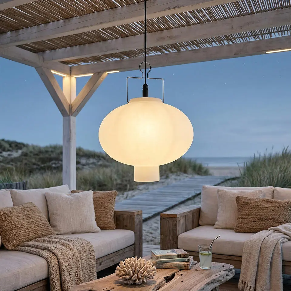 Qazqa hanglamp pion wit e27