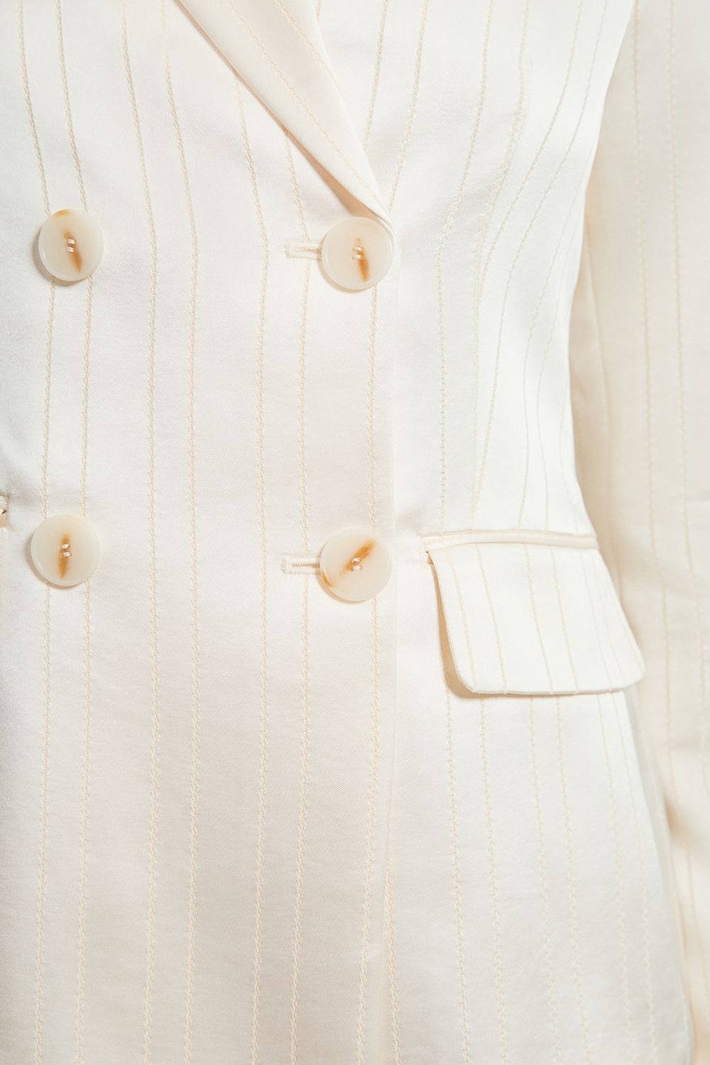 KarenMillen Premium Satin Pinstripe Tuxedo Oversized Tailored Blazer