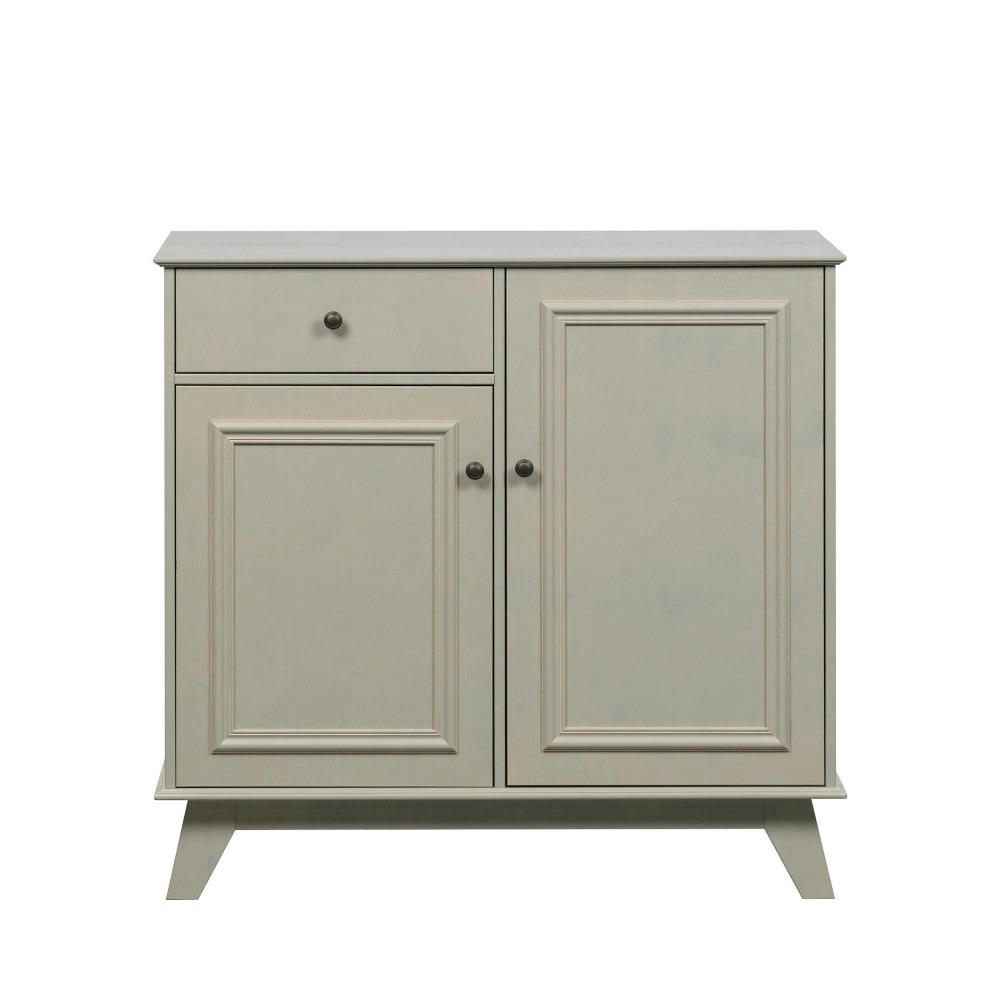 LILY - Commode pour enfant 2 portes 1 tiroir en pin massif vert de gris