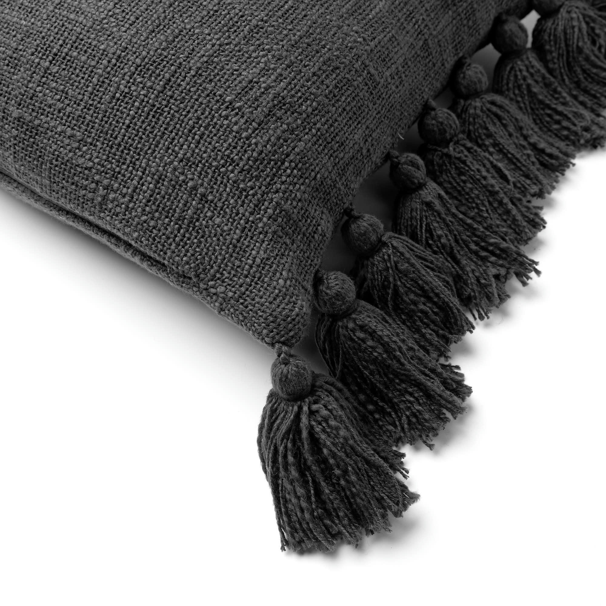 RUBY - Housse de coussin noir en coton-45x45 cm uni