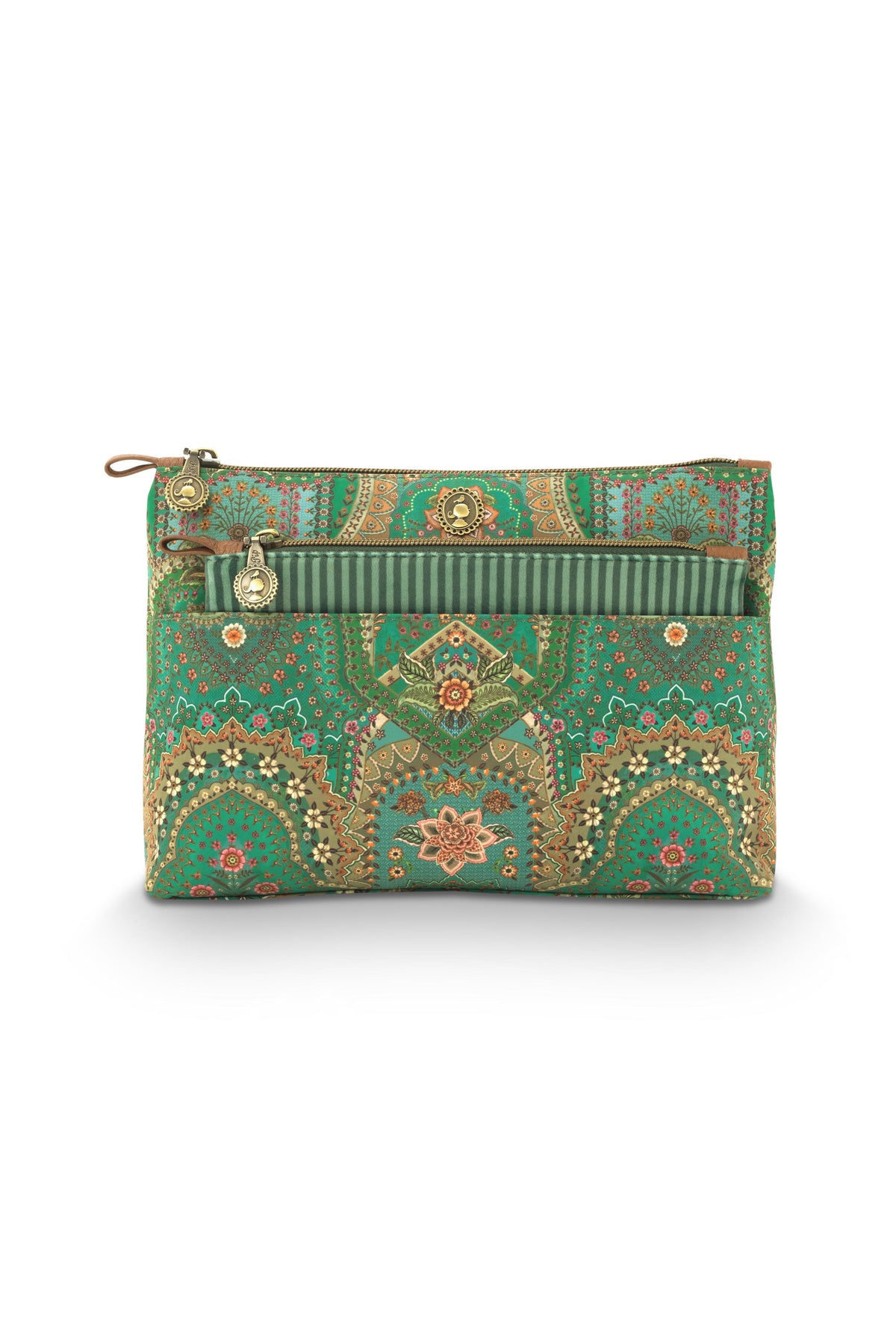 Pip Studio - Caryn Make-up Tasje Dames - Jabali - Groen - Set van 2