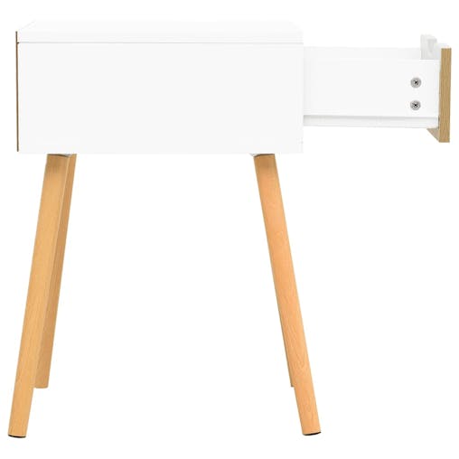 NNEVL Bedside Cabinet White & Sonoma Oak 40x40x56 cm Chipboard