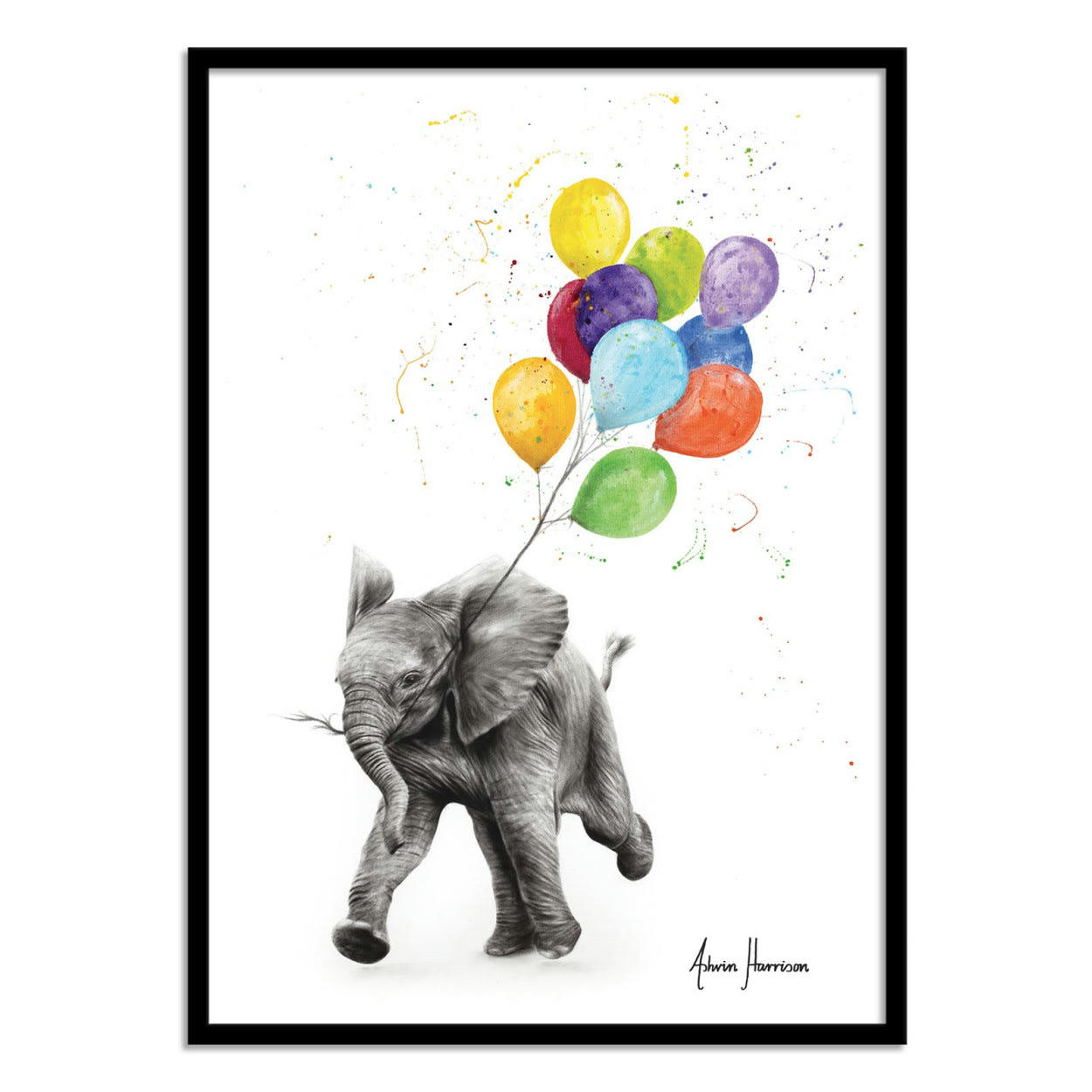 ASHVIN HARRISON - ELEPHANT FREEDOM - ASHVIN HARRISON - Affiche d'art 30 x 40 cm